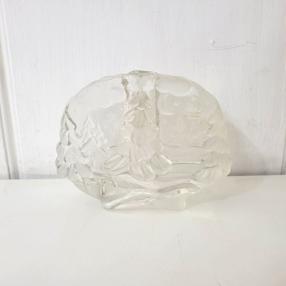 Walther Glas German Glass Candleholder with Pine Trees - Picture 1 of 7